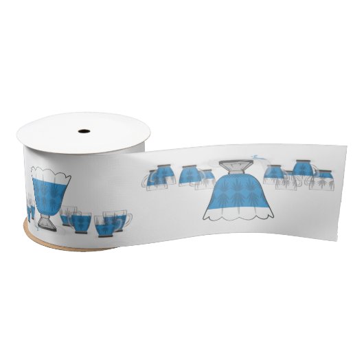 Crystal Punch Bowl Satin Ribbon Satijnen Lint (Spoel)