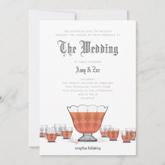 Crystal Punch Bowl Wedding Invitation Kaart (Voorkant)