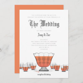 Crystal Punch Bowl Wedding Invitation Kaart