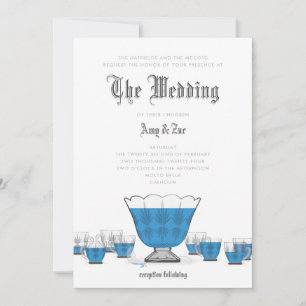 Crystal Punch Bowl Wedding Invitation Kaart