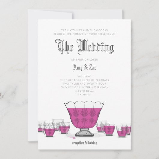 Crystal Punch Bowl Wedding Invitation Kaart (Voorkant)