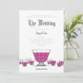 Crystal Punch Bowl Wedding Invitation Kaart (Staand voorkant)