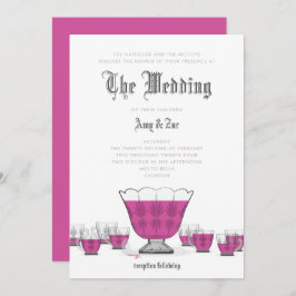 Crystal Punch Bowl Wedding Invitation Kaart