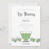 Crystal Punch Bowl Wedding Invitation Kaart (Voorkant)