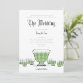 Crystal Punch Bowl Wedding Invitation Kaart (Staand voorkant)