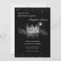 Crystal Queen Crown verjaardagsuitnodiging