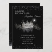 Crystal Queen Kroon Verjaardag uitnodiging (Voorkant / Achterkant)