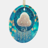 Crystal Rain Cloud Keramisch Ornament (Rechts)