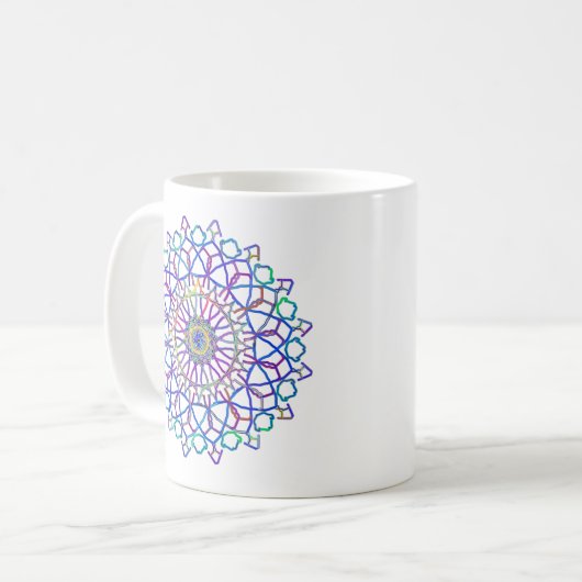 Crystal Rainbow Mandala Koffiemok (Voorkant links)