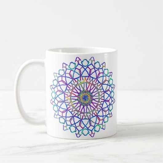 Crystal Rainbow Mandala Koffiemok (Links)
