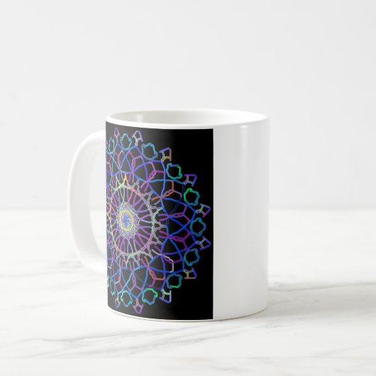 Crystal Rainbow Mandala Koffiemok (Voorkant links)