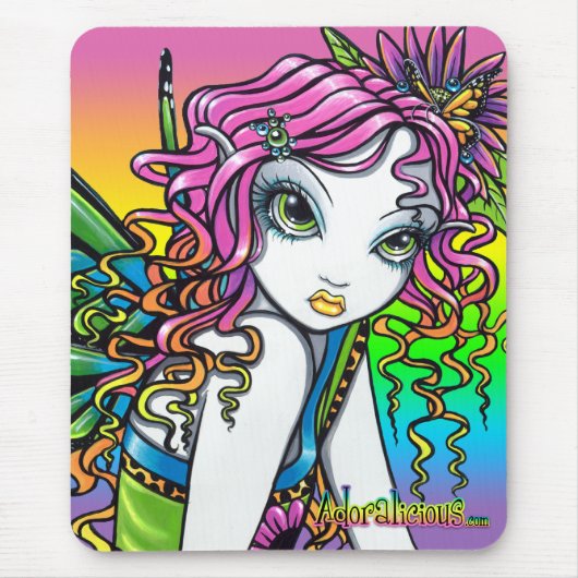 "Crystal" Rainbow Snoep Fairy Art Mousepad Muismat (Voorkant)