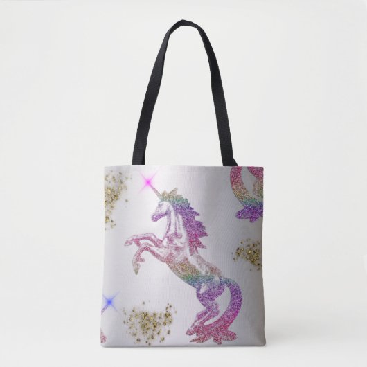 Crystal Rainbow Unicorn Tote Bag (Voorkant)
