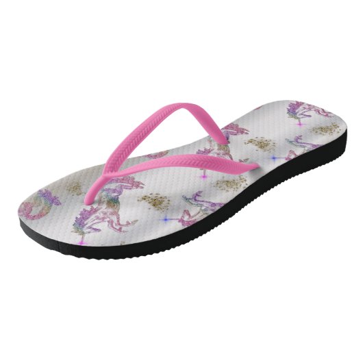 Crystal Rainbow Unicorns Teenslippers (Schuin)