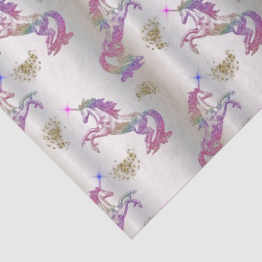 Crystal Rainbow Unicorns Tissuepapier (Detail)