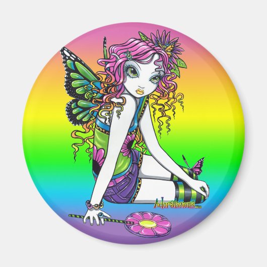 "Crystal" regenboog Snoep Fairy Art Magnet (Voorkant)