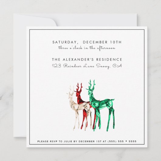 Crystal Reindeer ELKE Verrassing Winter Verjaardag Kaart (Achterkant)