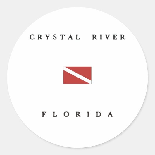 Crystal River Florida Duikvlag Ronde Sticker (Voorkant)