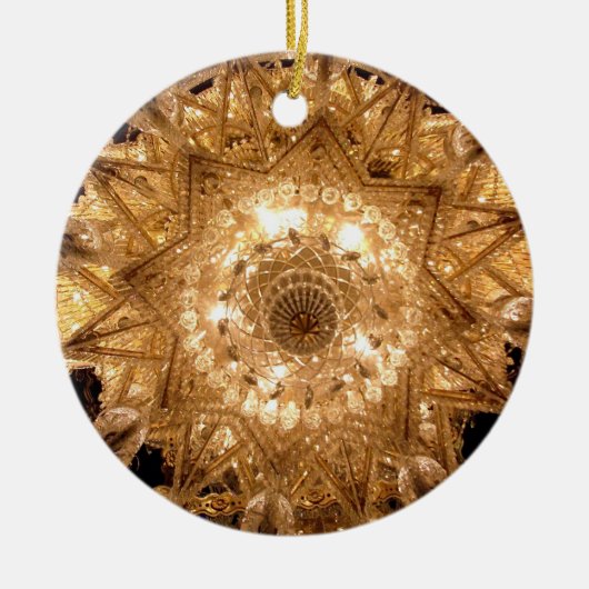 'Crystal' Ronde Ornament (Goud) (Voorkant)