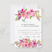 Crystal Roze Perzikrozen Trouw RSVP antwoordkaart (Achterkant)