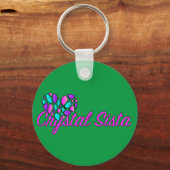 Crystal Sista Round Sleutelhanger green (Voorkant)
