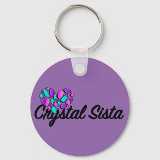 Crystal Sista Round Sleutelhanger (zwart)