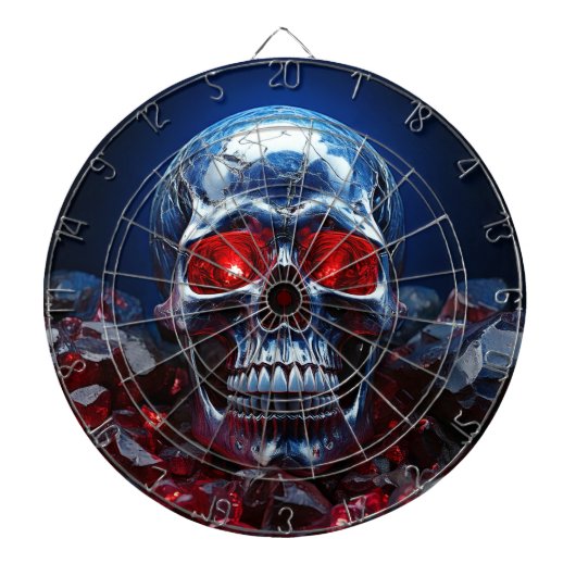Crystal Skull met Ruby Red Eyes Dartboard Dartbord (Voorkant)