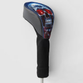 Crystal Skull met Ruby Red Eyes Golf Head Hoesje Golfheadcover (Schuin)