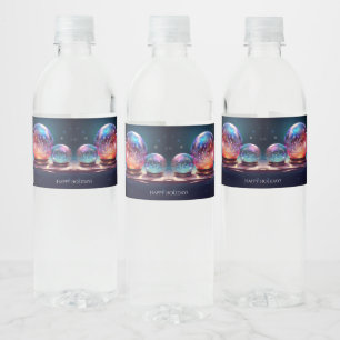 Crystal Sneeuwballen Vakantie Waterfles Label Etiket