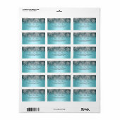 Crystal Sneeuwvlok Blauw Winter Adres Label (Full Sheet)