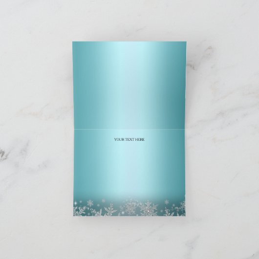 Crystal Sneeuwvlok Blauw Winter Dank u kaart (Binnen)