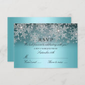 Crystal Sneeuwvlok Blauw Winter RSVP (Voorkant / Achterkant)