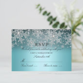 Crystal Sneeuwvlok Blauw Winter RSVP (Staand voorkant)