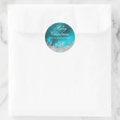 Crystal Sneeuwvlok Blauwgroen Kerst sticker (Tas)