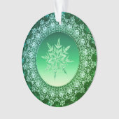 Crystal Sneeuwvlok Smaragd Groene Kerstmis Ornament (voorkant)