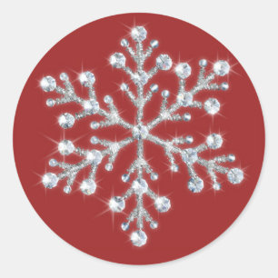 Crystal Sneeuwvlok Sticker (rood)