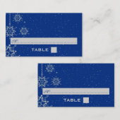 Crystal sneeuwvlokken blauwe bruiloft plaats kaart plaatskaartje (Voorkant / Achterkant)