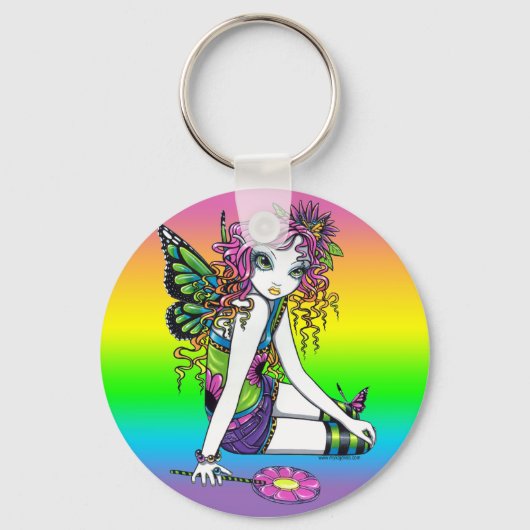 "Crystal" Snoep Rainbow Butterfly Fairy Sleutelhan Sleutelhanger (Voorkant)