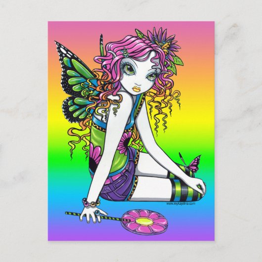 "Crystal" Snoep Rainbow Fairy Briefkaart (Voorkant)