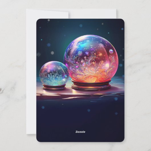 Crystal Snowballs Christmas Holiday Card Feestdagenkaart (Achterkant)