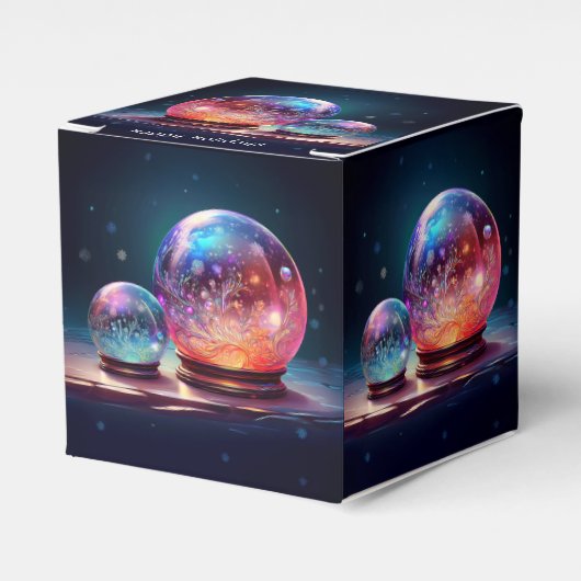 Crystal Snowballs Christmas Holiday Favor Box Bedankdoosjes (Voorkant Zijde)