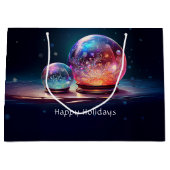 Crystal Snowballs Christmas Holiday Gift Bag Groot Cadeauzakje (Voorkant)