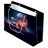 Crystal Snowballs Christmas Holiday Gift Bag Groot Cadeauzakje (Voorkant Gekanteld)