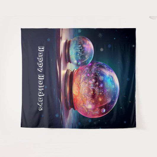 Crystal Snowballs Holiday Backdrop Wandkleed (Voorkant (horizontaal))