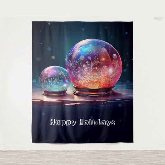 Crystal Snowballs Holiday Backdrop Wandkleed (Voorkant)