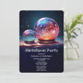 Crystal Snowballs Holiday Party Invitation Kaart (Staand voorkant)