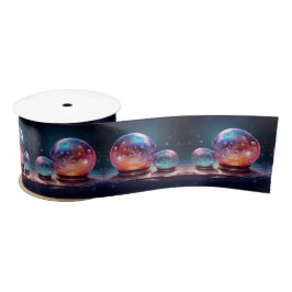 Crystal Snowballs Holiday Satin Ribbon Satijnen Lint