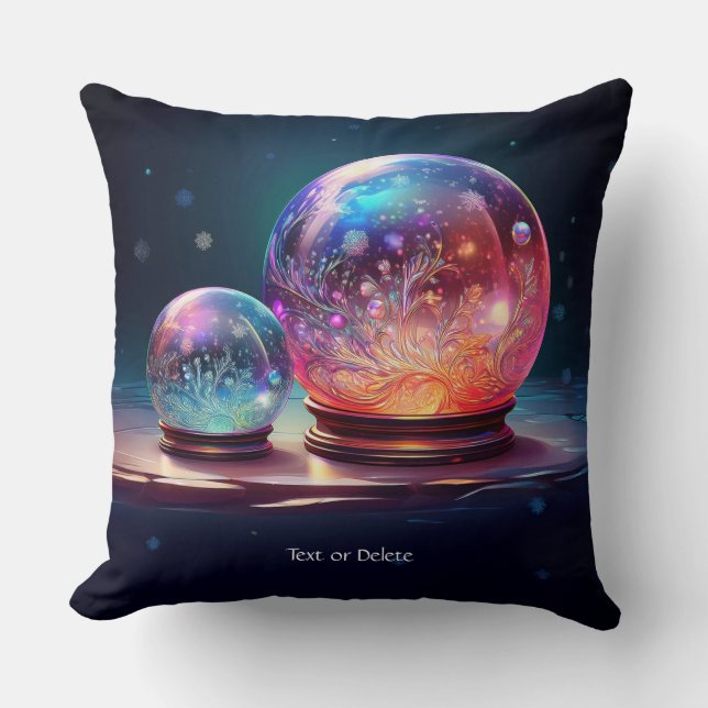 Crystal Snowballs Holiday Throw Pillow Kussen (Voorkant)