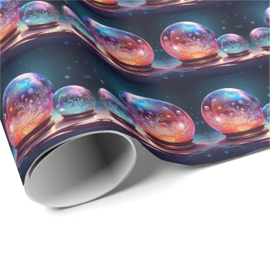 Crystal Snowballs Holiday Wrapping Paper Cadeaupapier (Rol Hoek)