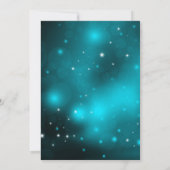 Crystal Snowflake Blauwgroen kerstfeest Uitnodigin Kaart (Achterkant)